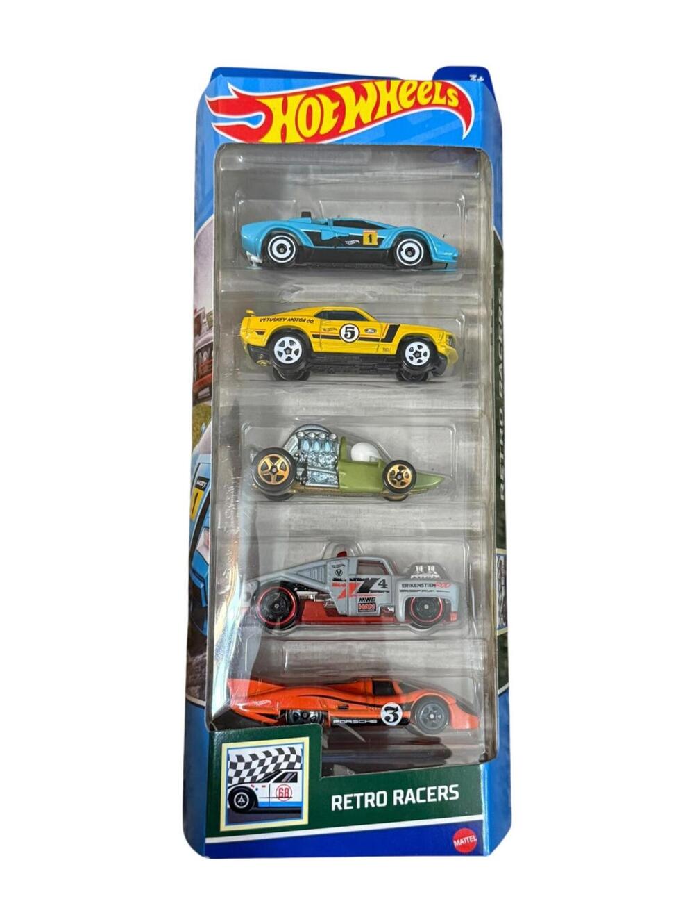 2025 Hot Wheels 5-pack Toy Cars Retro Racers